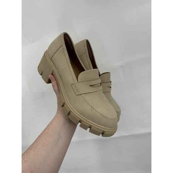 Sincerely Jules Loafer Women 9 Cream Light Academia Grunge Preppy Y2K Chunky - Picture 1 of 12